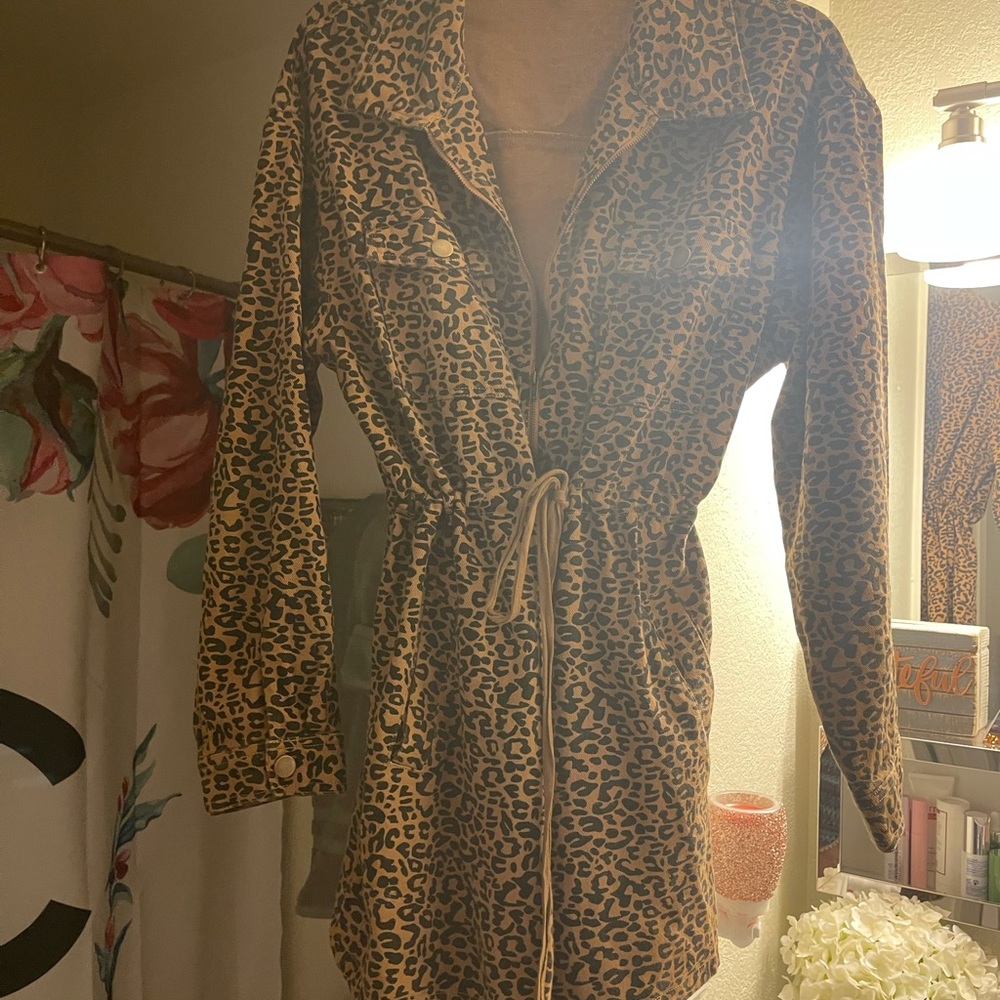This is a leopard print coat